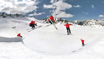 Skier in snowpark