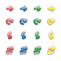 Colorful 3d arrows set