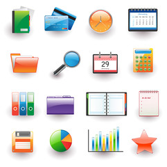 colored office and business set