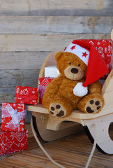 ourson sur son traineau