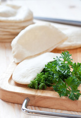 Pita bread with parsley