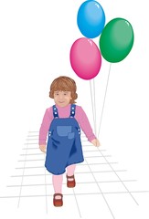 baby with balloons