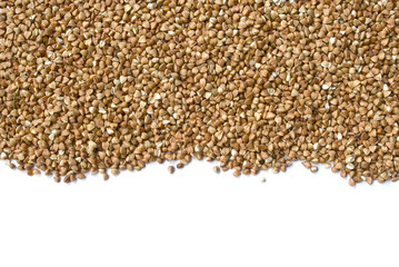 Scattering of a buckwheat isolated over white