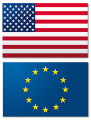 drapeau usa, europe