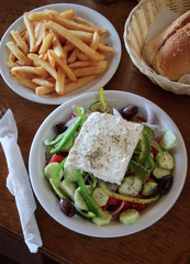 Greek salad with feta cheese
