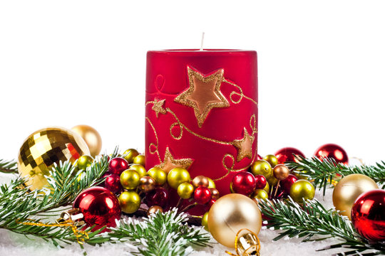 red christmas candle