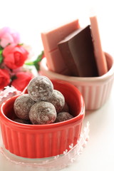 Homemade Truffe and Ingredient's chocolate
