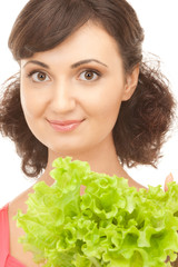 woman with lettuce