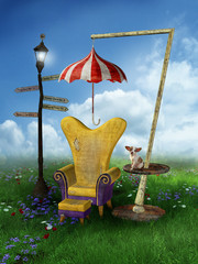 Magiczna łąka z fotelem © Obsidian Fantasy