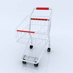 3d empty shopping cart