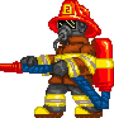 PixelArt: Fireman with Ax