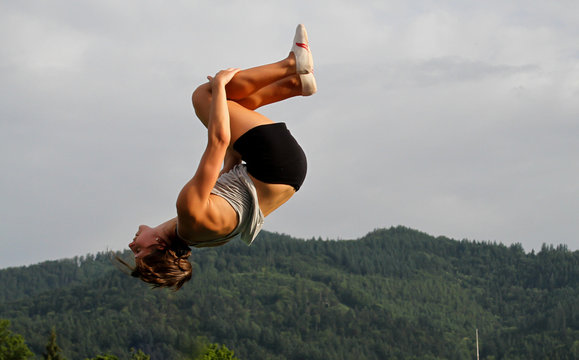 Gymnast Doing Somersault