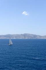 Fototapeta premium Sailing yatch in the wind