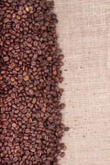 Brown roasted coffee beans