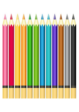 Set of color pencils.