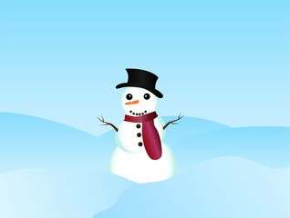 little snowman ( background on separate layer )