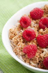 cereal with raspberries