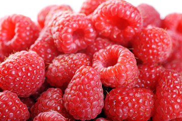 Ripe red raspberries