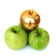 gold and green apples