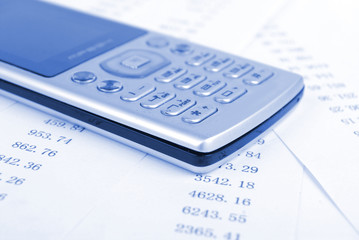 cellphone with financial data