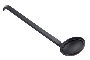 Black plastic soupe ladle