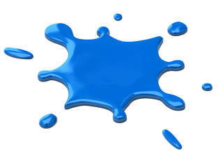 Blue ink splashes