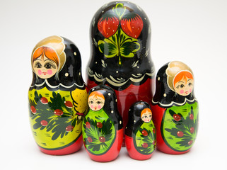 russian matryoshka doll on white background