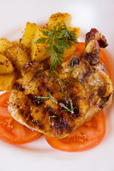 Grilled pork loin chop