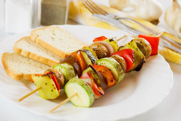 Grilled vegetable on skewer