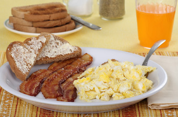 Bacon Eggs and Toast Breakfast
