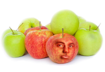 apples on white background