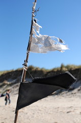 Piratenflagge am Strand