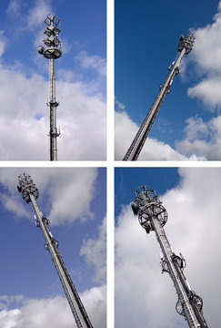 modern hi-tech microware radio tower mast