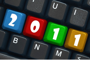 2011 Keys on Keyboard (happy new year season's greetings button)