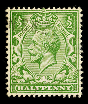 English Used Postage Stamp King George V circa 1912 to 1924