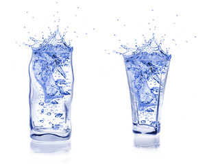 Glasses with water splash