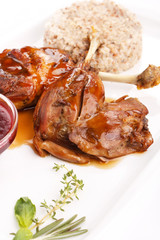 duck wings with cranberry sauce