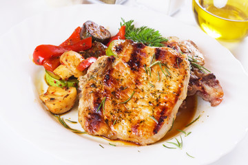 Grilled pork loin chops