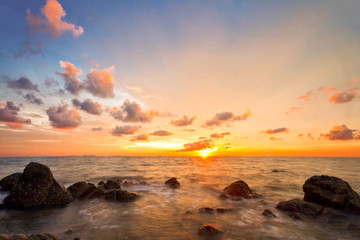 Tropical sunset in the sea. Thailand