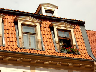 Mansard roof and dormers