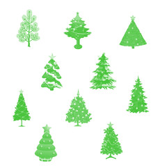 set of christmas trees