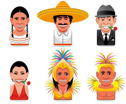 Avatar world people icons(mexican,argentinian,brazilian)