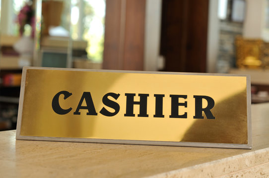 Cashier sign of a hotel - a series of HOTEL images.