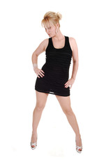 Fototapeta premium Girl in black dress.