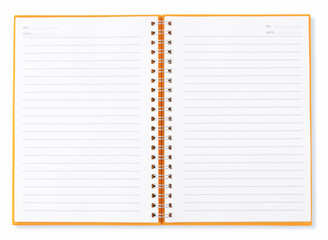 Yellow Cover Of Open Note Book