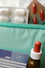 Zipper bag with medicines