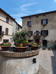 Fototapeta na wymiar Miasto Pienza jest małe Perła w Toskanii.