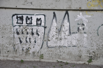 Köln Graffiti - Kölner Wappen und Kölner Dom