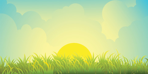 Obraz premium skies and grass