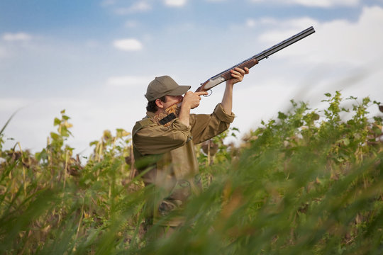 Hunter hunting the game, bird hunt